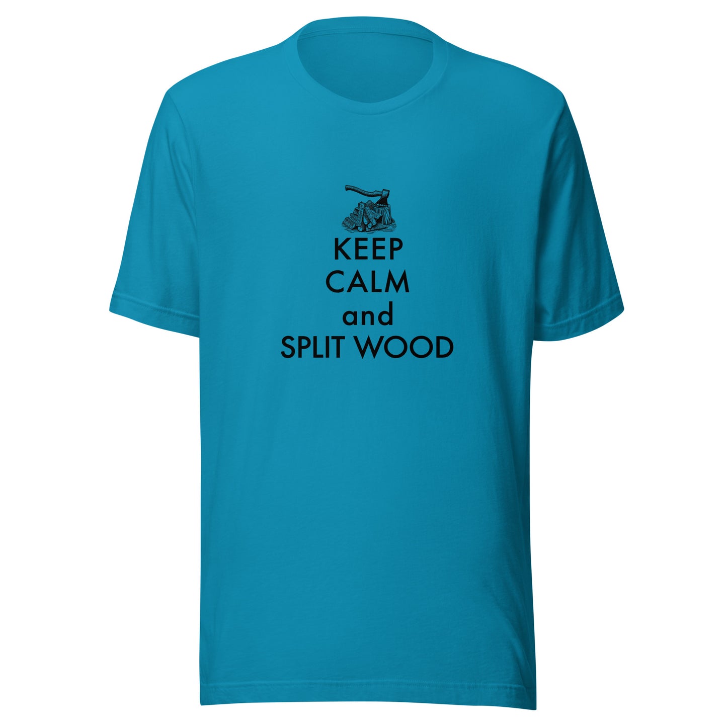 Retro Keep Calm and Split Wood Unisex t-shirt