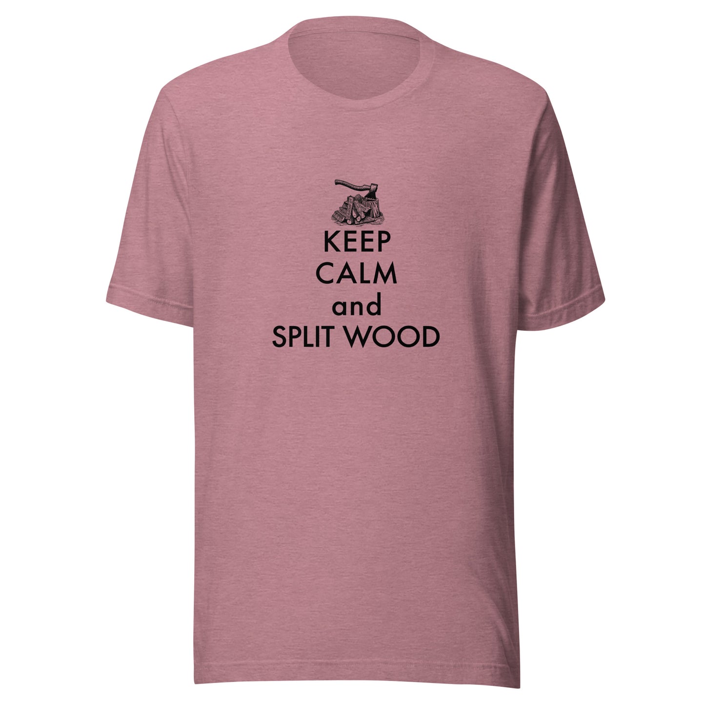 Retro Keep Calm and Split Wood Unisex t-shirt