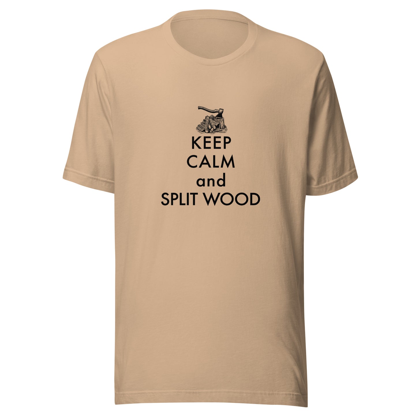 Retro Keep Calm and Split Wood Unisex t-shirt