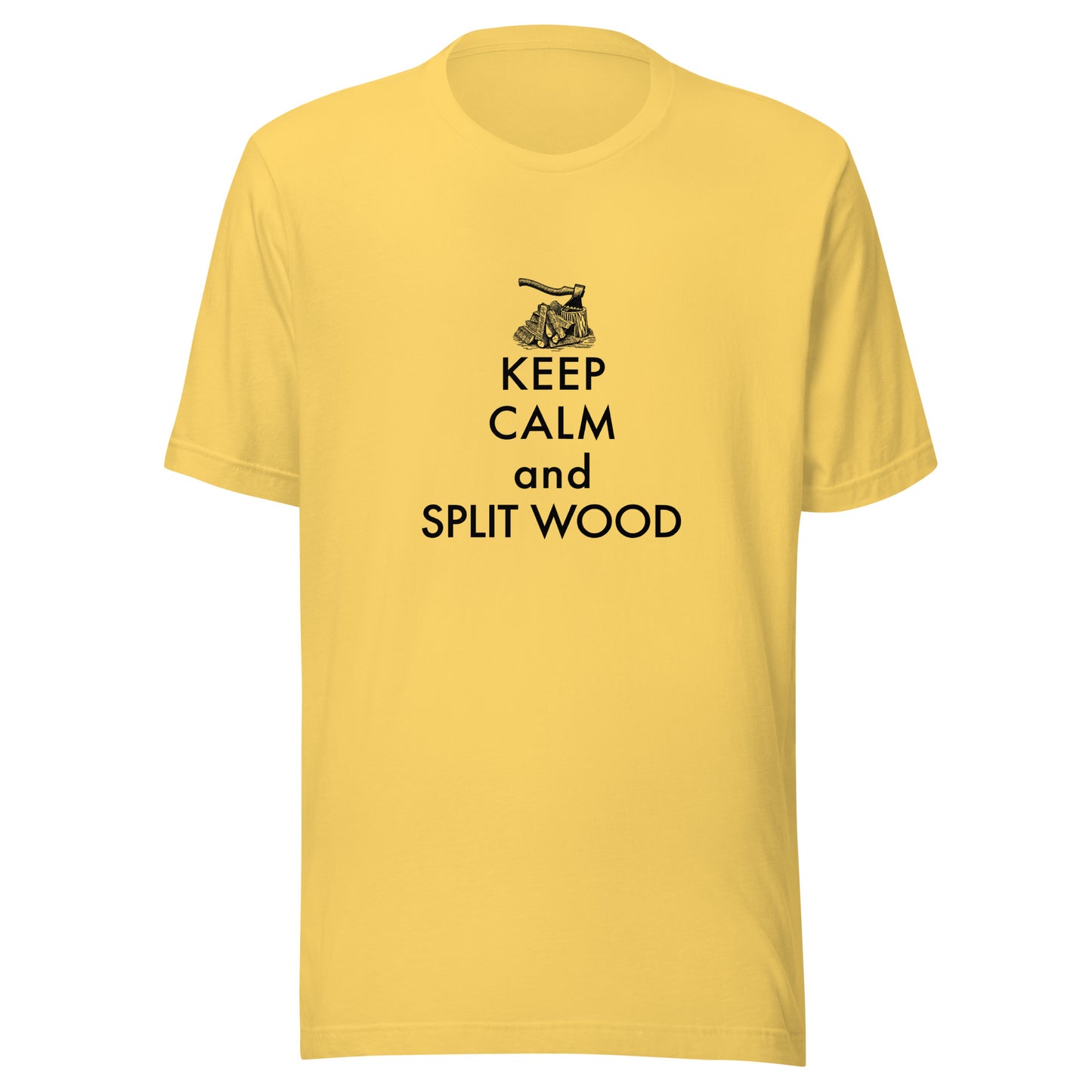 Retro Keep Calm and Split Wood Unisex t-shirt